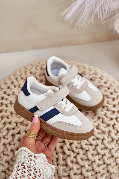Baskets Velcro Enfant Blanc-Bleu Tromella