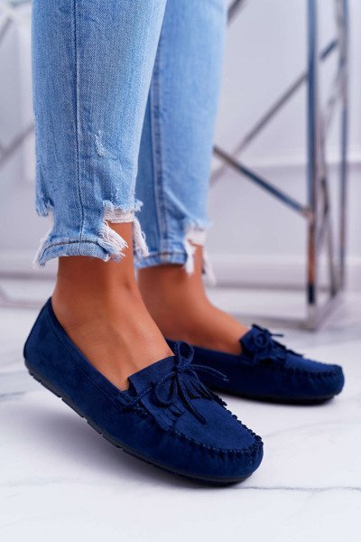 Mocassins Femme Daim Bleu Marine Espanto