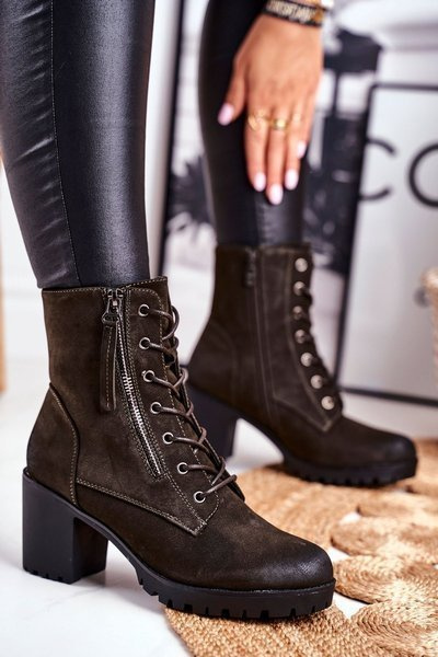 Damen Stiletto Stiefel Warm Khaki Vimen