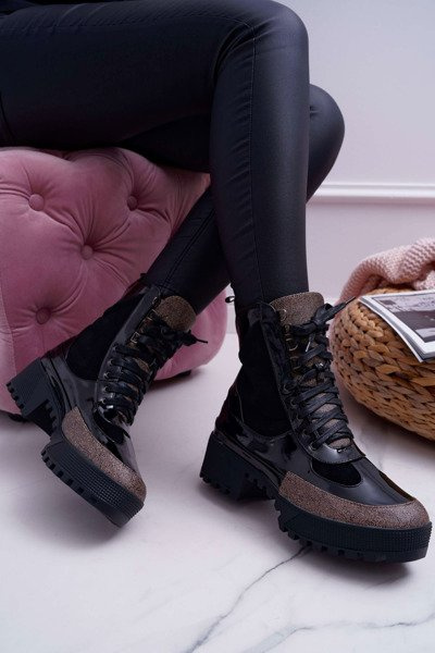Bottes hautes pour femmes noires Trappers Havok