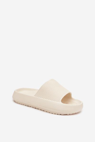 Sandales plates pour femmes avec découpe Ecru Ameira