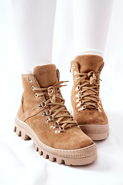 Warmed-up Sandstorm-Stiefel aus Wildleder Beige