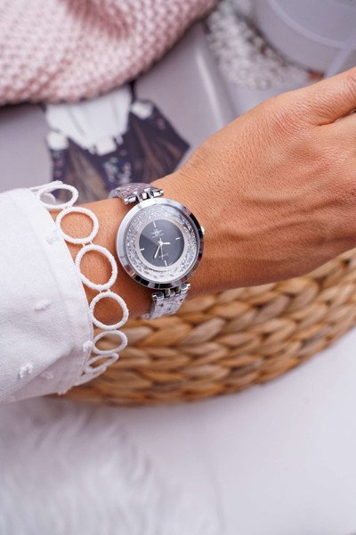 Women's Watch Michael John Silver Black Dial Curiozitatea