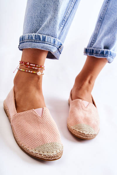 Moteriškos užsegamos zomšos espadrilės Nude Corry