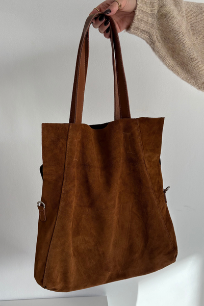 Wildleder Shopper Tasche Camel Miraya