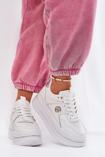 Chaussures De Sport Pour Femme Sur Plateforme Blanches Caldeno