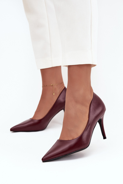 Escarpins pour femmes en cuir écologique Bordeaux Sivana