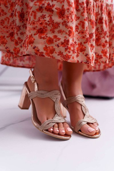 Damen Riemchensandalen Champagner Navian