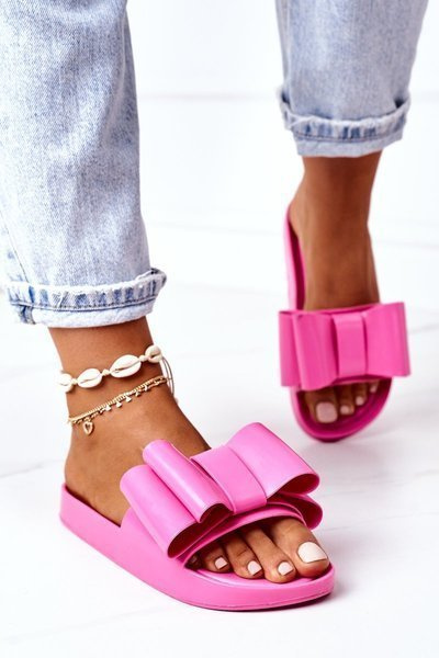 Chaussons En Caoutchouc Avec Noeud Fuchsia April