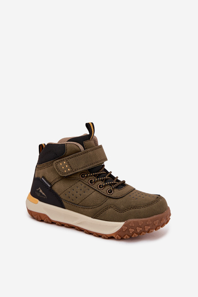 Kinder Trekking Schuhe mit Klettverschluss dunkelgrün Pavisse