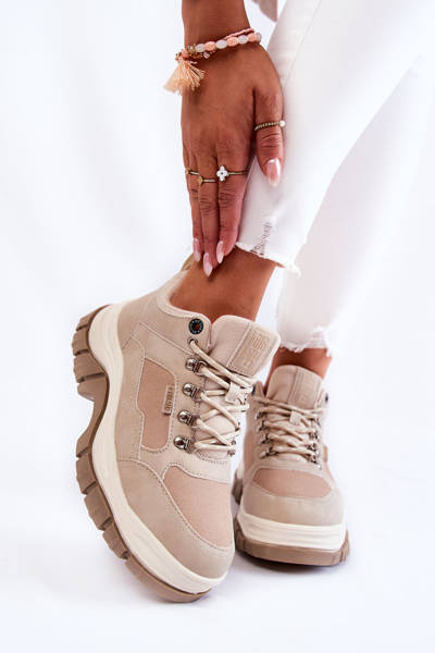 Chaussures de trekking pour femmes en mousse à mémoire de forme Big Star KK274363 Beige