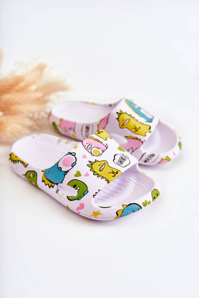 Light Children's Slippers Dinosaurs White Astro