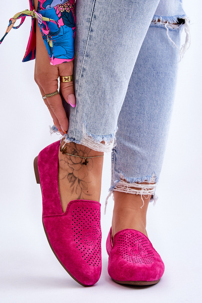 Suede Patogūs Loafers Fuchsia Giovana