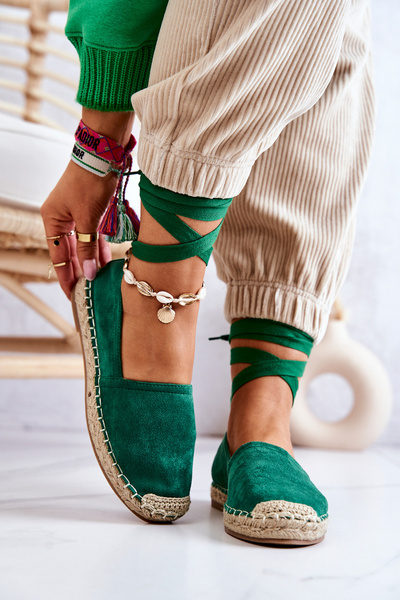 Kötött velúr Espadrilles Dark Green Ismann