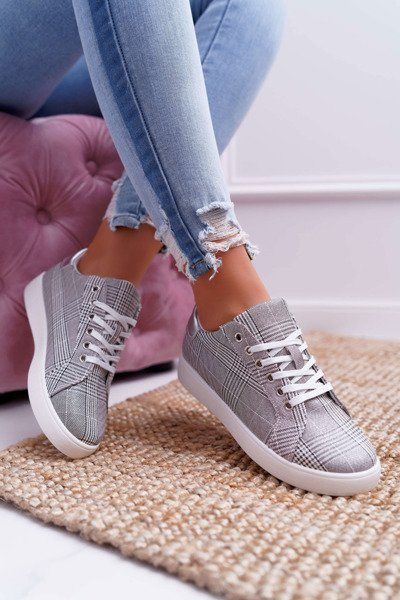 Damen Crate Sneakers Brocade Grau Bellisa