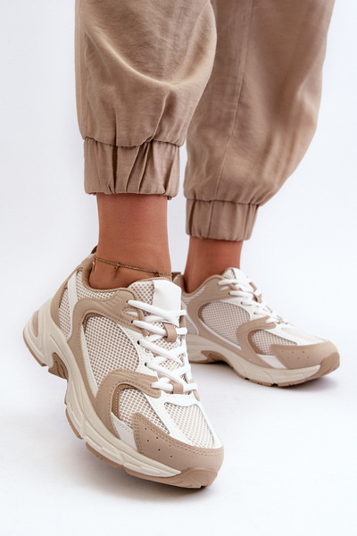 Baskets de sport beiges pour femmes Kildia