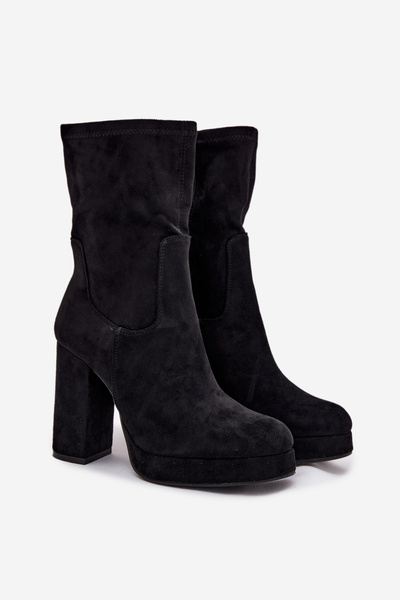 Damentalons mit Absatz aus Eco Wildleder schwarz Carolina
