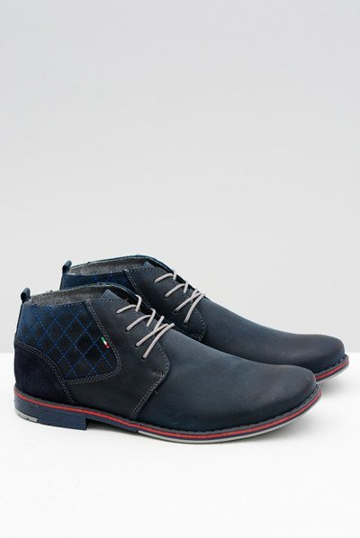 Demi-bottes Graziano en cuir pour homme bleu marine
