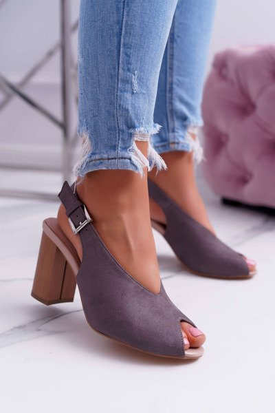 Women's Suede Sandals Dark Grey Celian