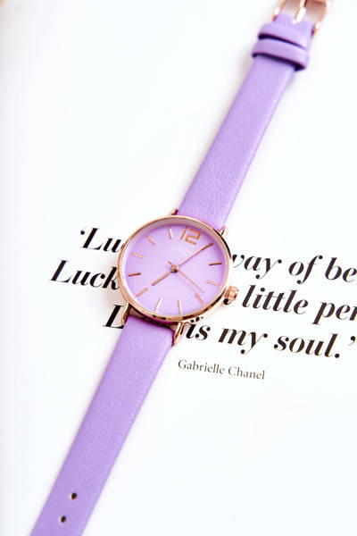 ERNEST Uhr mit nickelfreiem Lederarmband Dunkelviolett