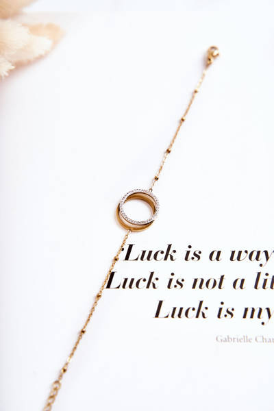 Elegantes Damenarmband mit Goldverzierungen und Zirkonia