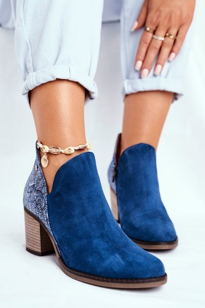 Bottes Aiguilles En Cuir Pour Femme Maciejka Bleu Marine 04492-17