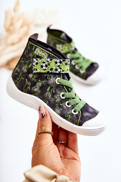 Sneakers pentru copii High Fotbal Befado 268x070 Grey-Green