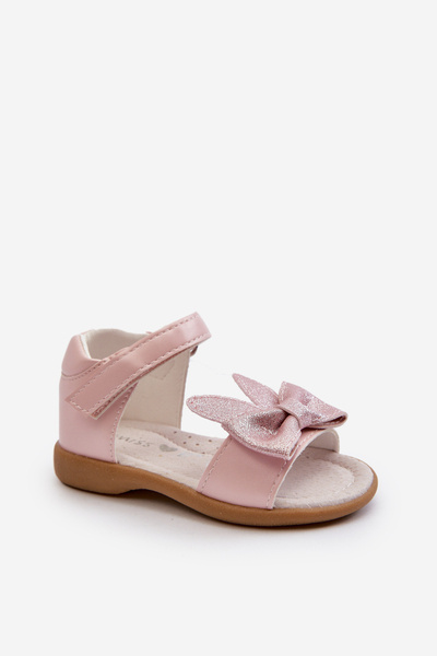 Kinder Sandalen mit Schleife, Klettverschluss, rosa Wistala