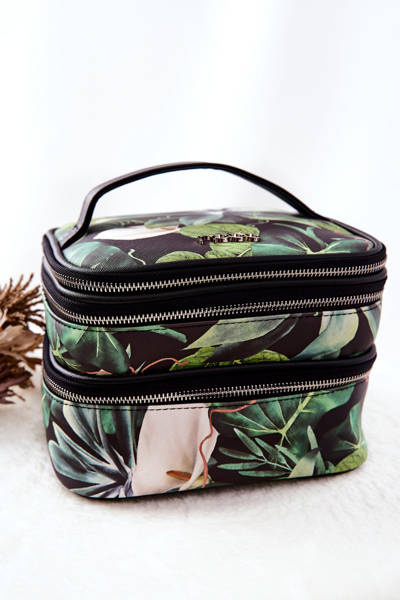 Large Cosmetic Case Leaves NOBO L0020-CM08 Black