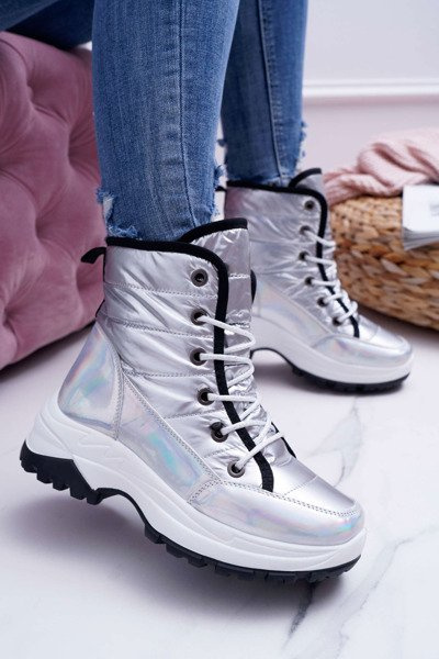 Women's Boots Snow Boots Fleece Insulated Silver Muffin