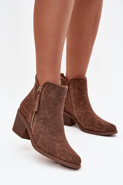 Women's Cowboy Boots on Heel S.Barski HY52-538 Brown
