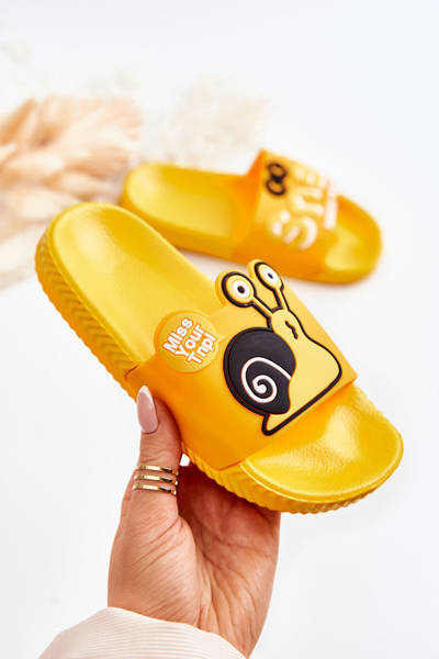Chaussons Légers Enfant Escargot Jaune