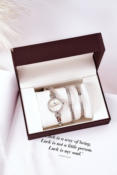 Ensemble Montre et Deux Bracelets Michael John Argent