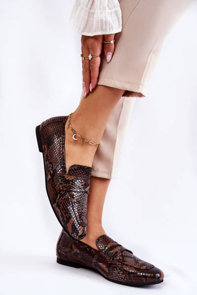 Loafer aus Leder mit Schlangenmuster La.Fi 210023BR-XS Braun