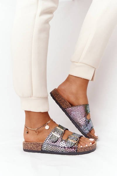 Pantoufles Sur La Semelle En Liège Czarne Boa