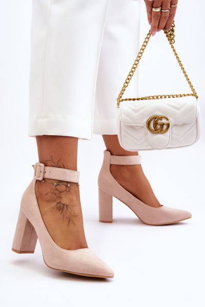 Glänzende Elegante Pumps Beige Gloria