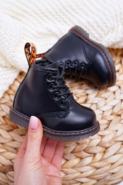 Fleecegefütterte Kinderstiefel mit Reißverschluss Schwarz Goopy