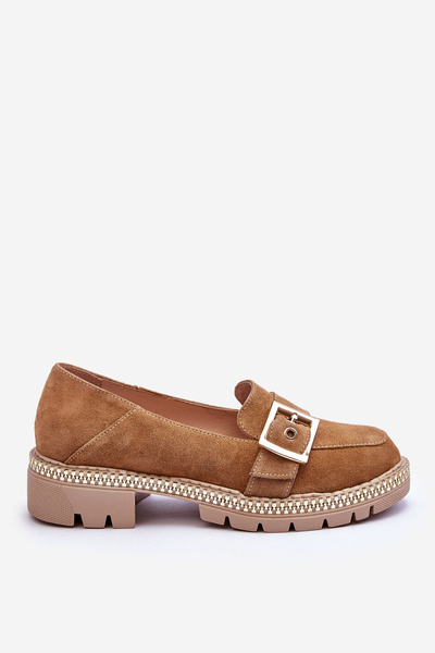 Modischer Wildleder-Loafer dunkelbeiger Eloisa