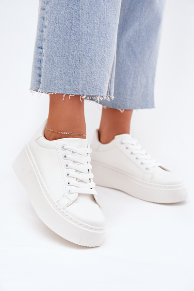 Baskets Femme Sur Plateforme Blanches Sallira