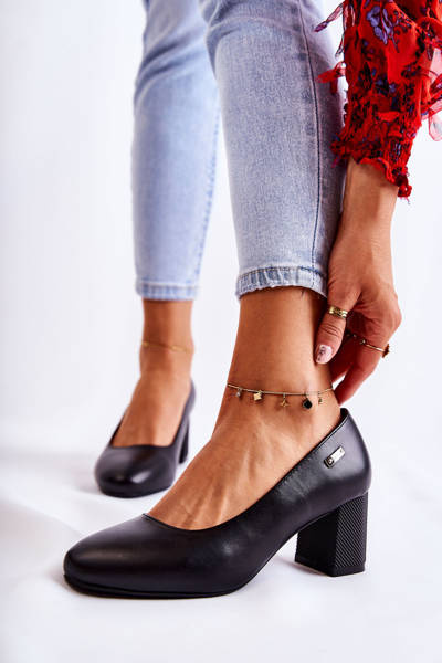 Lederpumps auf einer Stange Sergio Leone PB178 Schwarz