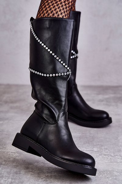 Bottes noires pour femmes avec ornements Black Finlay