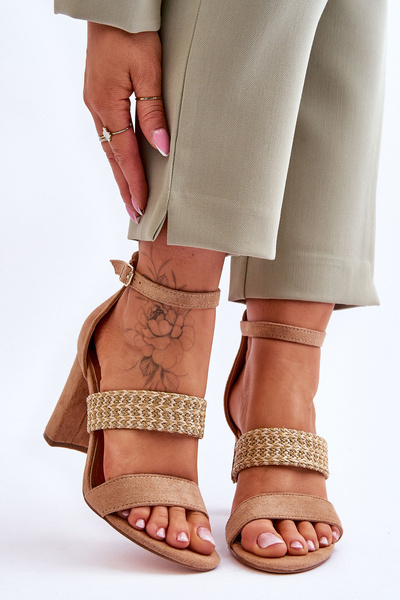 Sandale din piele intoarsa Roselia Camel