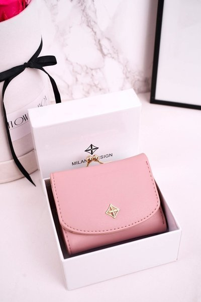 Small Women's Wallet Fastened With Hook MILANO Light Pink