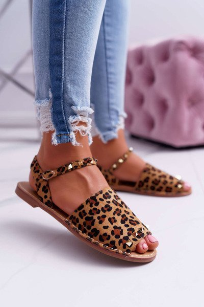 Moteriški Lu Boo zomšiniai sandalai Leopard Silena