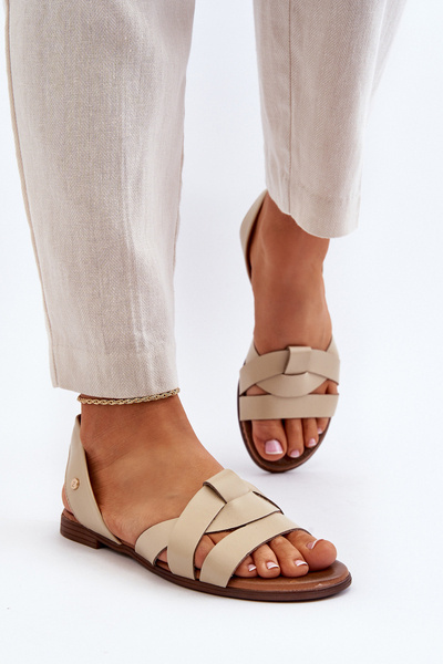 Zazoo 40185 Sandales à enfiler en cuir confortables Marron