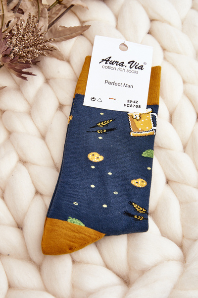Chaussettes Homme Motifs Bière Marine