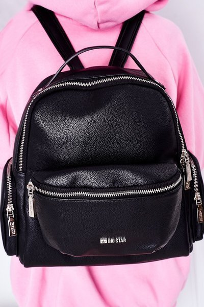 Sac à dos / sac à rein en cuir 2en1 Big Star HH574056 Noir