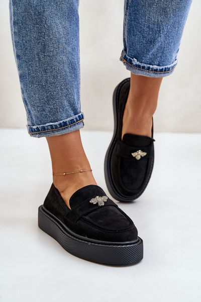 Mocassins Plateforme Femme Noir Erithine