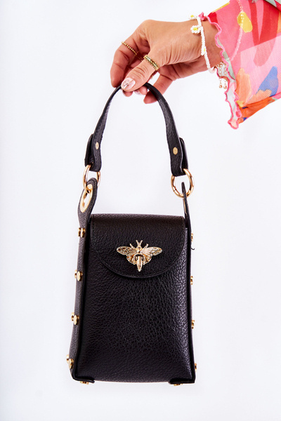 Small Women's Handbag With Ornament Black Ellies