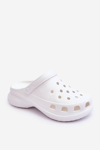Sandale de crocs de spumă pe o talpă neagră katniss alb